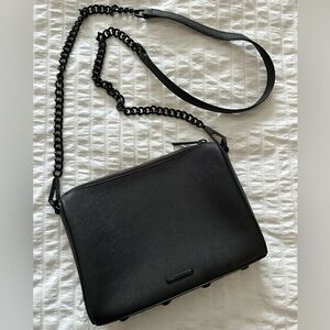 Rebecca Minkoff Black Avery Crossbody Bag with Chain Strap